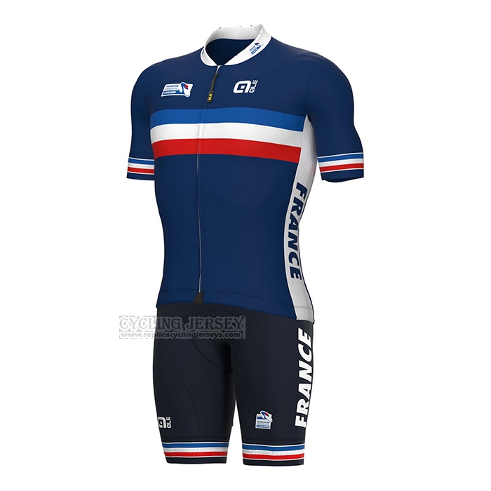 2022 Cycling Jersey France Blue Short Sleeve and Bib Short